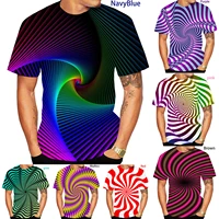 newest fashion 3d printing vertigo hypnotic tshirt cool short sleeved tees menwomen pullover tops hot rainbow summer t shirt