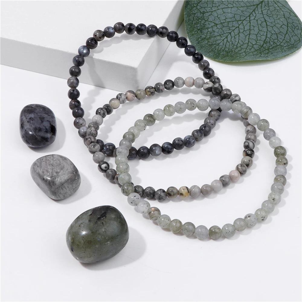 Браслеты из натурального камня для мужчин и женщин, ювелирные украшения из бисера лабрадорит, браслет на запястье с бусинами Yoga Energy Buddha, 3 шт./компл.