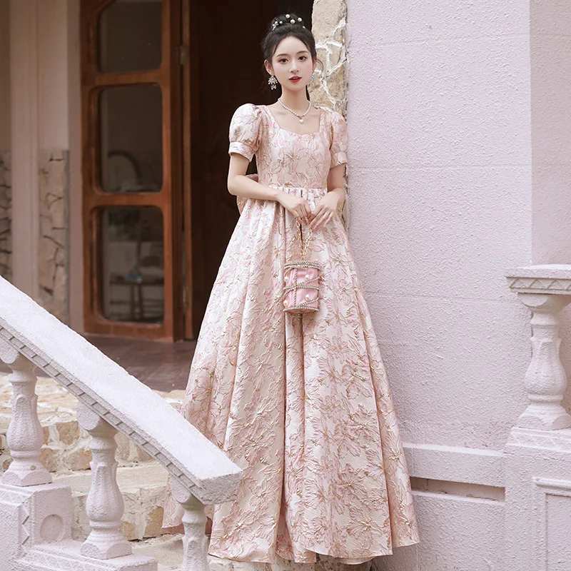 Роскошное розовое вечернее платье для женщин элегантное принцессы с цветочным