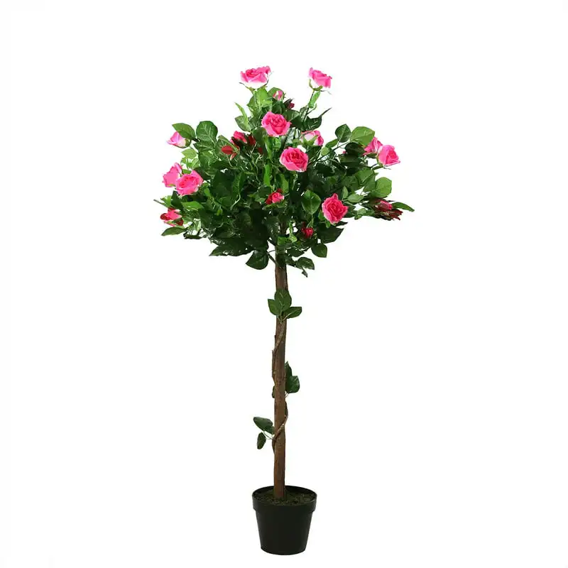 

Potted White and Pink Artificial Rose Garden Tree