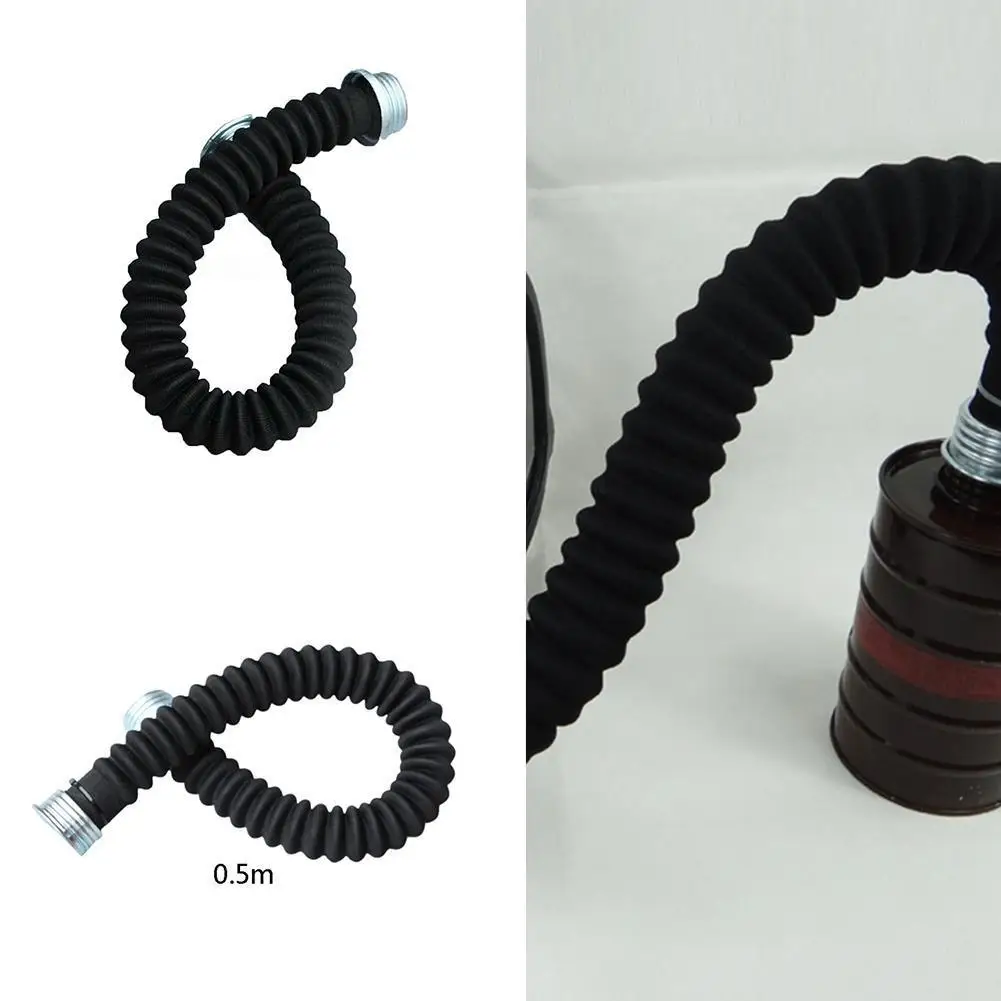 

0.5m Connection Pipe Rubber Hose For Filtering Canister Gas Mask Respirator Painting Spraying Accessories
