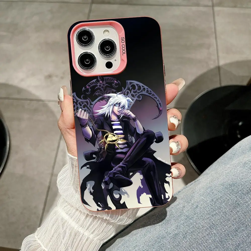 Фото Чехол для телефона Yugioh Yami Bakura для iPhone 17 16 15 14 13 12 11 X XR XS Air Pro Max Plus, розовый, разноцветный, серебристый №5