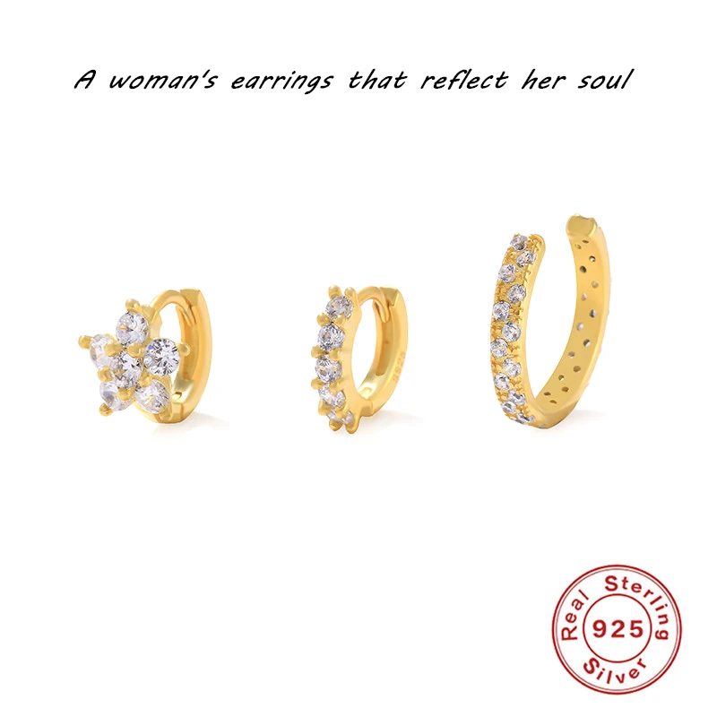 

Aide Transparent Petal Zircon Earrings Jewelry 925 Sterling Silver Earrings Fashion Matching Jewelry Gifts for Women Girls 2022