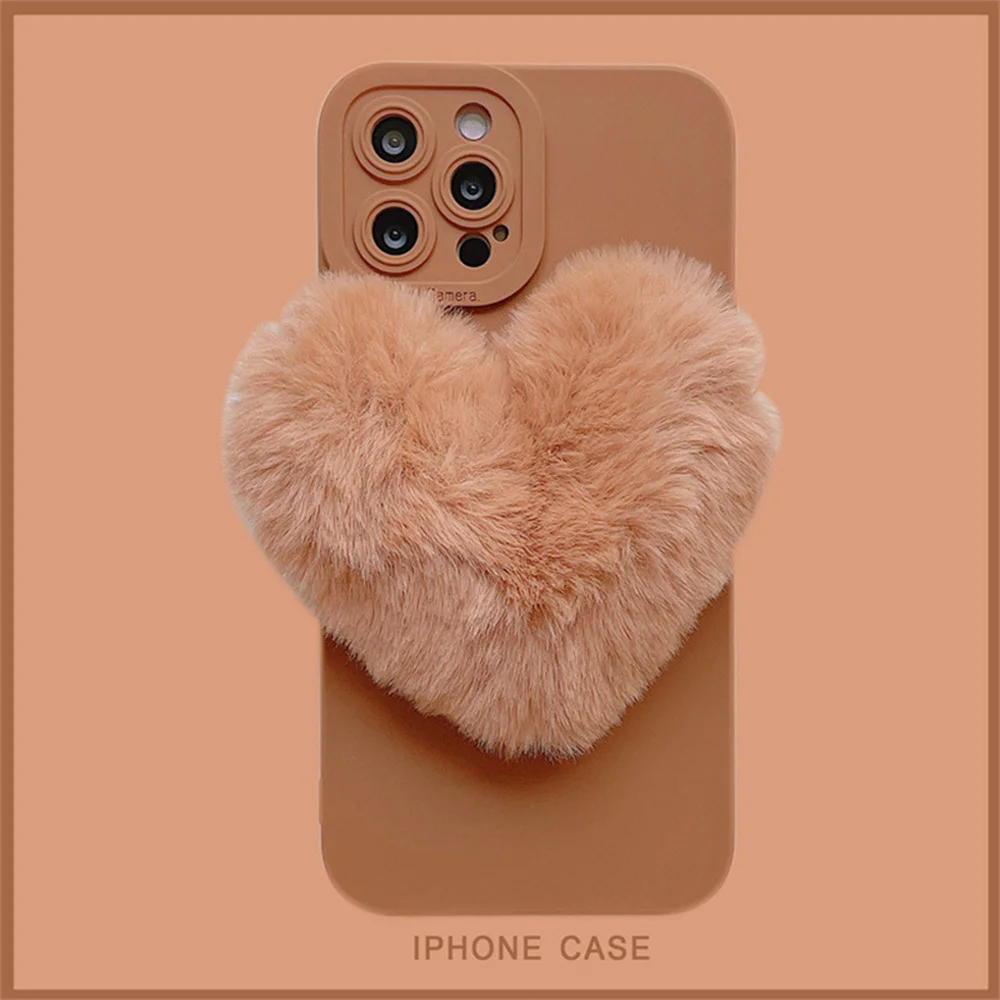 

Plush Love Case is applicable to Apple 14iPhone13 12 xsmax phone case full bag fall proof solid color simple case