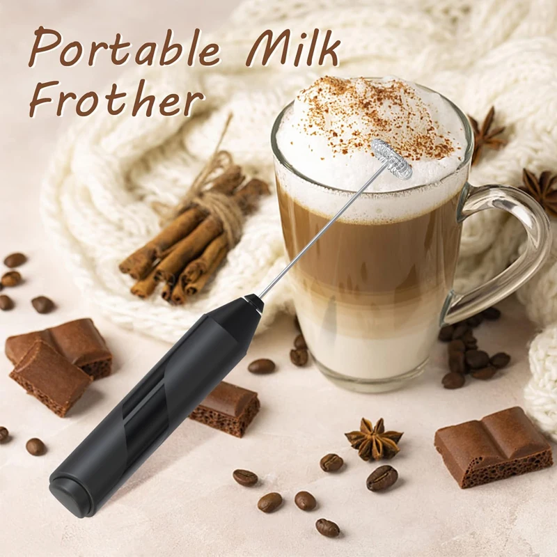 

Electric Milk Frother Foam Maker Mixer for Coffee, Electric Portable Whisk Drink Mixer Mini Foam Maker Frothing Battery Powered