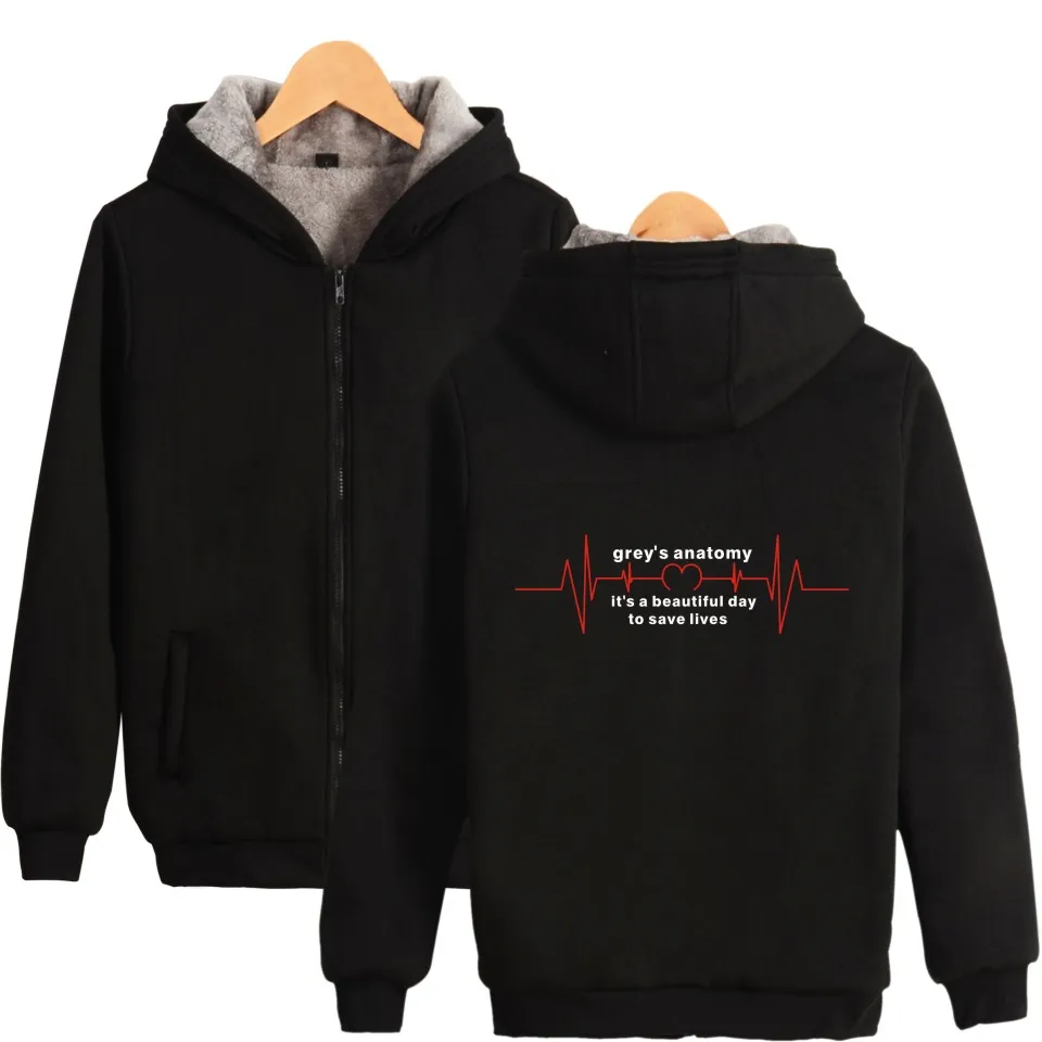

Grey's Anatomy Super Warm Hoodies Winter Thicken Fleece Sweatshirt Tumblr Greys Anatomy Gifts Jacket Hoodie Coat Brand Clothes
