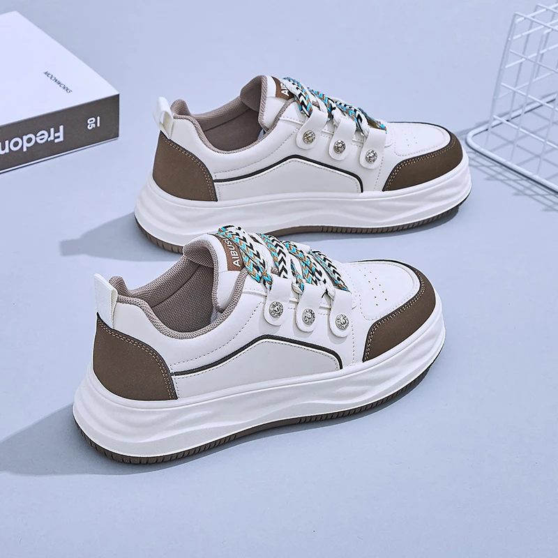 Women's autumn new outdoor casual sports shoes Women's lace-up fashion sports shoes platform shoes Zapatillas Mujer