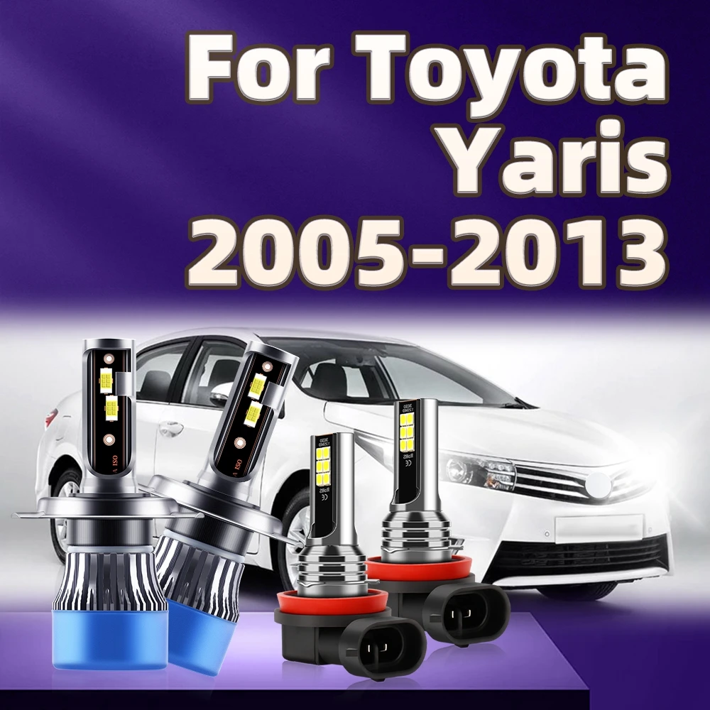 Светодиодные фары H4 h11, Противотуманные фары 2005 лм, автомобильные фары для Toyota Yaris 2006 2007 2008 2009 2010 2011 2012 2013