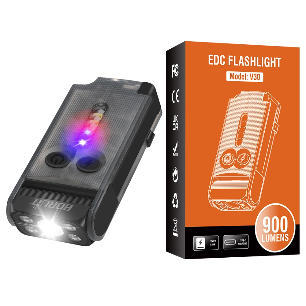 

BORUiT V30 EDC фонарик Power Bank