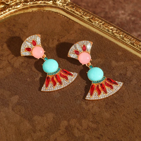 Серьги-капельки STALAIT розовые с агатом