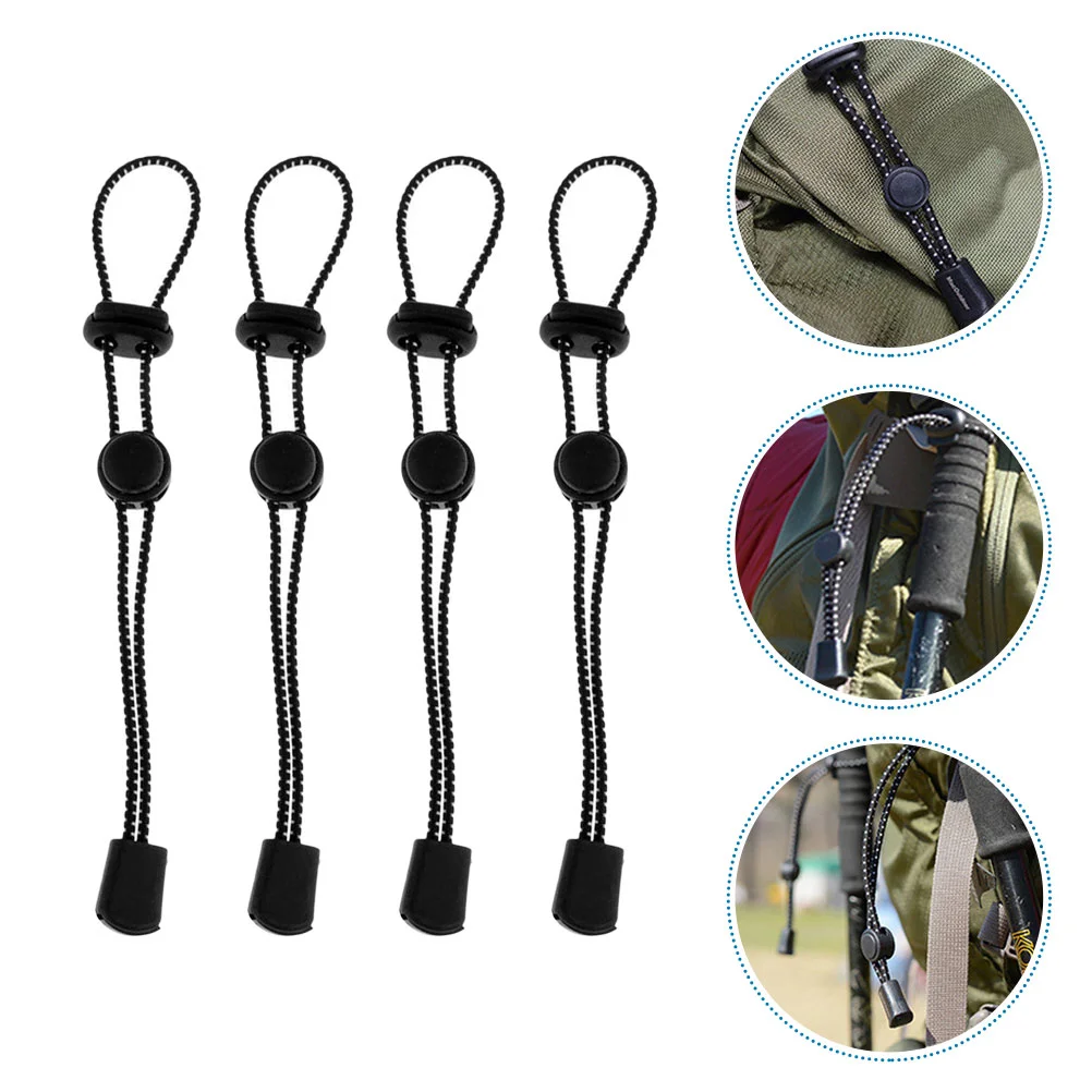 

4 Pcs Walking Cane Strap Trekking Pole Elastic Camping Rucksack Binding Buckle Stick Rope Hiking Plastic Travel Folding poles