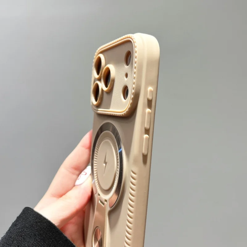 Фото Для Magsafe Small Tail Чехол с магнитной подставкой и беспроводной зарядкой для iPhone 17 Air 14 15 13 11 12 16 Pro Max Plus Противоударный чехол из ТПУ №5