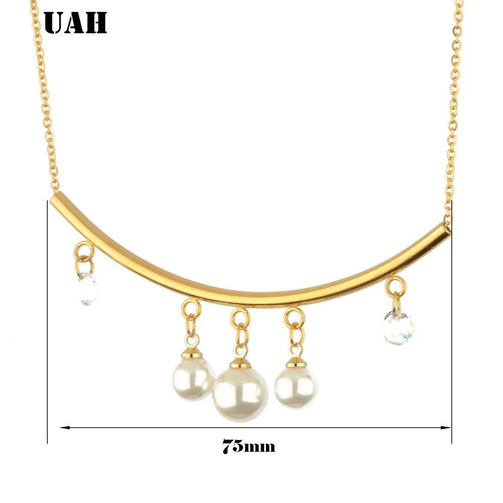 Новинка 2019 г. набор ювелирных изделий из нержавеющей стали с круглым жемчугом и