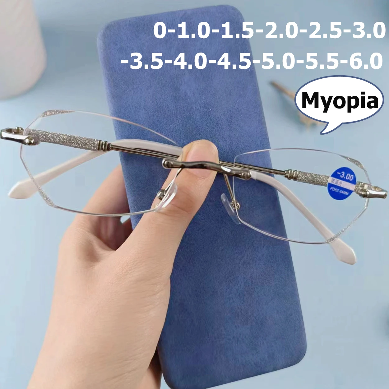 

Fashion Ladies Myopia Glasses Unisex Anti-blue Blocking Nearsighted Eyeglasses Finished Optical Eyewear Diopter 0 To -6.0