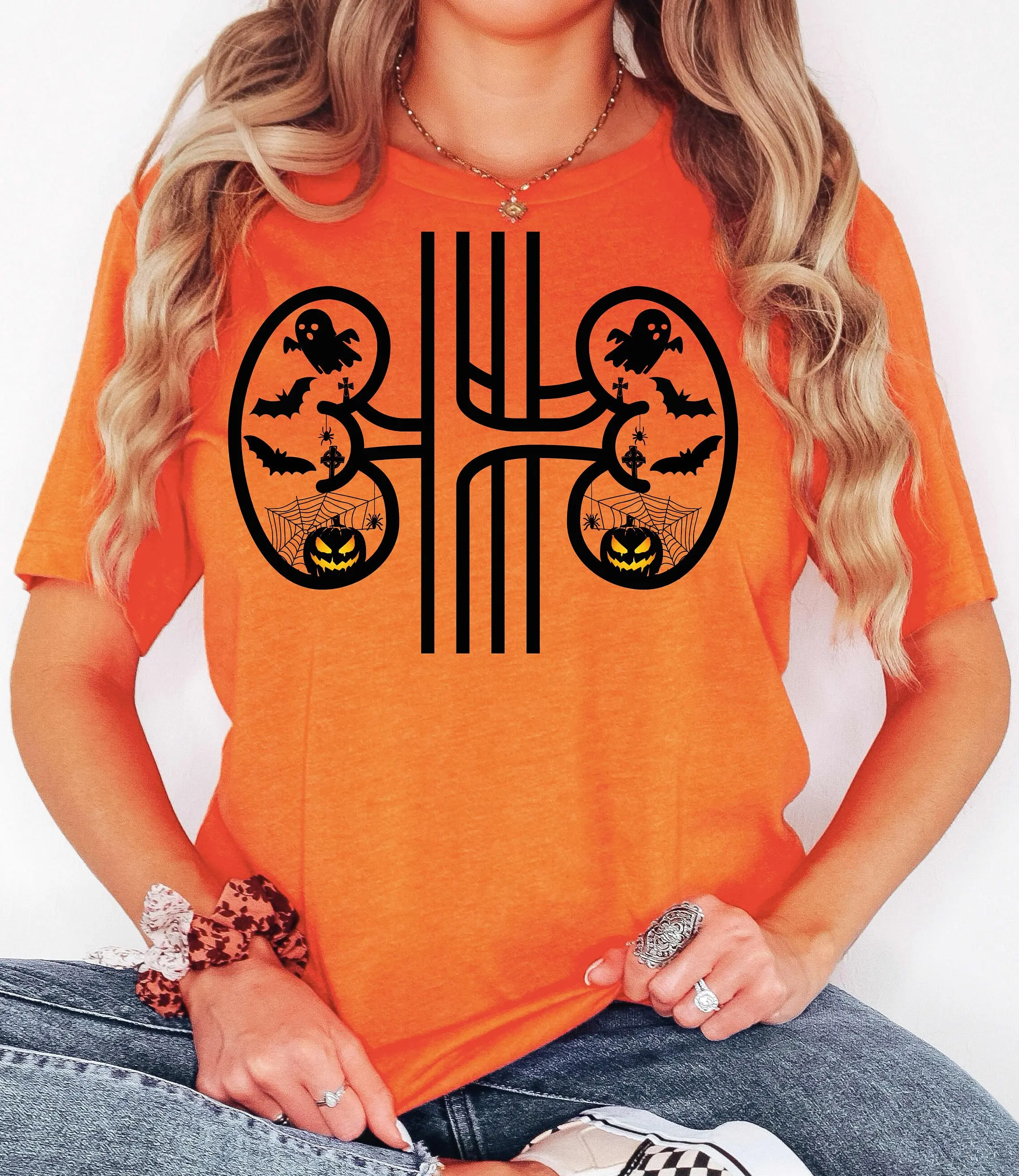 Футболка для диализа на Хэллоуин медсестер и мастеров почек страшная