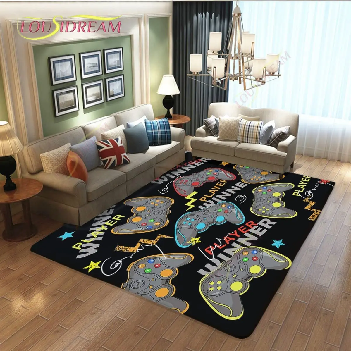 

Коврик с узором для геймпада из аниме, коврик для спальни, гостиной, напольный коврик, стоячий коврик, детский игровой коврик, напольный ковр...