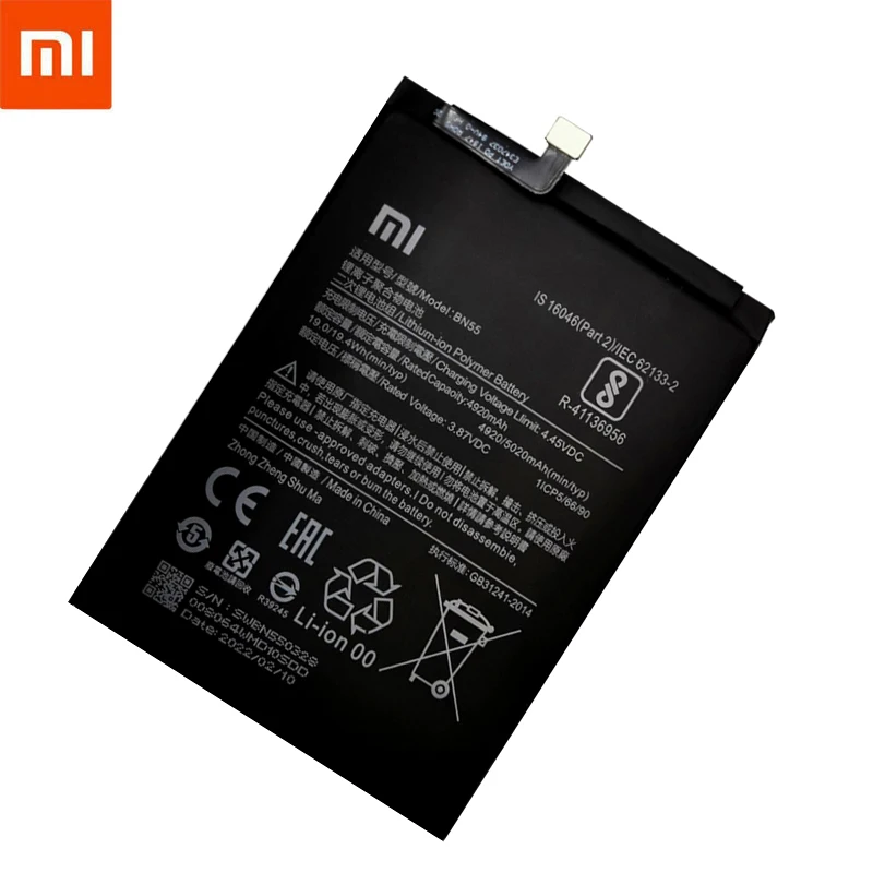 100% Оригинальный 5020 мАч запасной аккумулятор для Xiaomi Redmi Note 9S Note9S BN55 телефона +