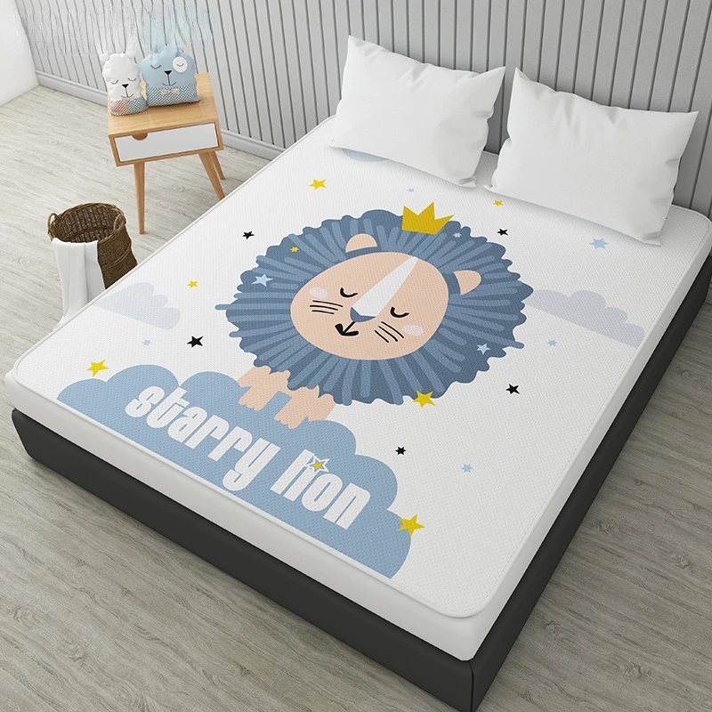 

Polyester Fiber Waterproof Mattress Protector Bed Cover King Size Kids Summer Sleeping Mat Queen Mattress Cover Fitted Sheet