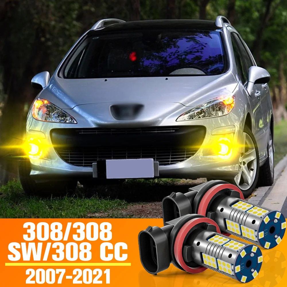 

2pcs LED Front Fog Light Bulb Accessories For Peugeot 308 SW 1 2 CC 2007-2021 2009 2010 2011 2012 2013 2014 2015 2016 2017 2018