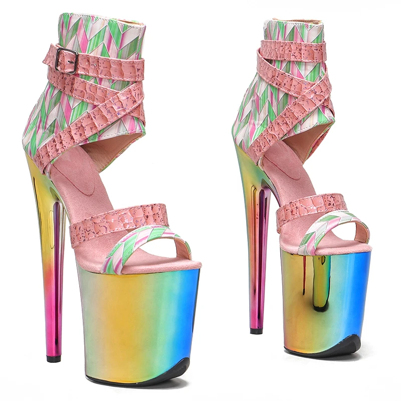 Leecabe 20cm/8inches colorful Mix and match colors  young trend fashion platform high heel   sandals  pole dance shoes