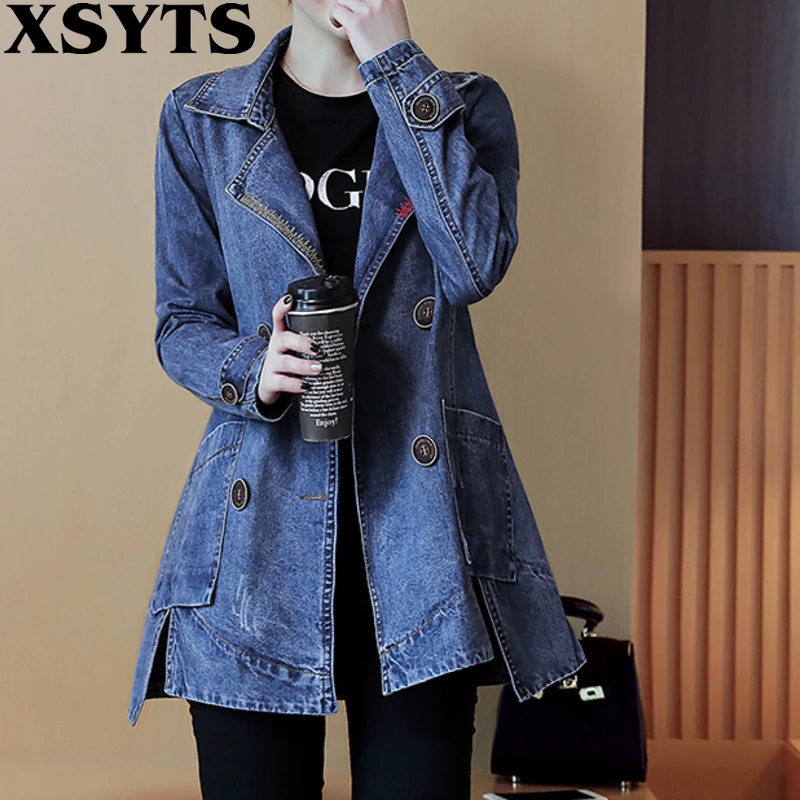 

2022 Vintage New Denim Jacket Woman Clothes Autumn Jeans Coat Female Loose Coats Casual Jeans Jackets Women D058