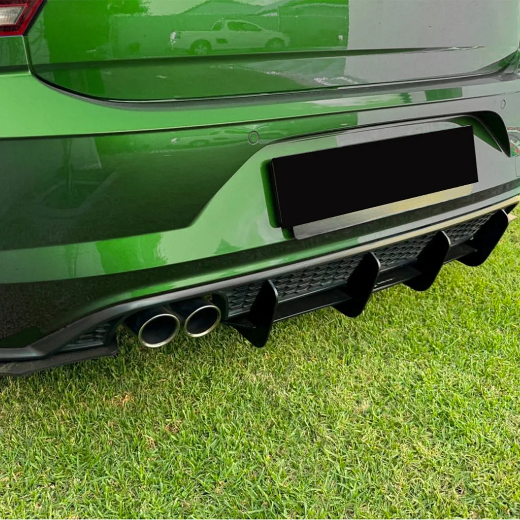 4 ребра, автомобильные задние нижние сплиттеры, комплекты кузова Diffuseur для Volkswage POLO MK6 GTI 2018 2019 2020 2021, бампер, диффузор, спойлер для губ (art.: 3920ccc8762d7) - 3920ccc8762d7