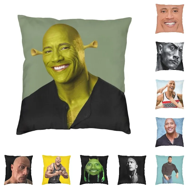 

Смешная наволочка Shrok Dwayne, украшение для диванной подушки, Наволочки с принтом рок, мускулов, Джонсон, наволочки для дивана, постельное белье...