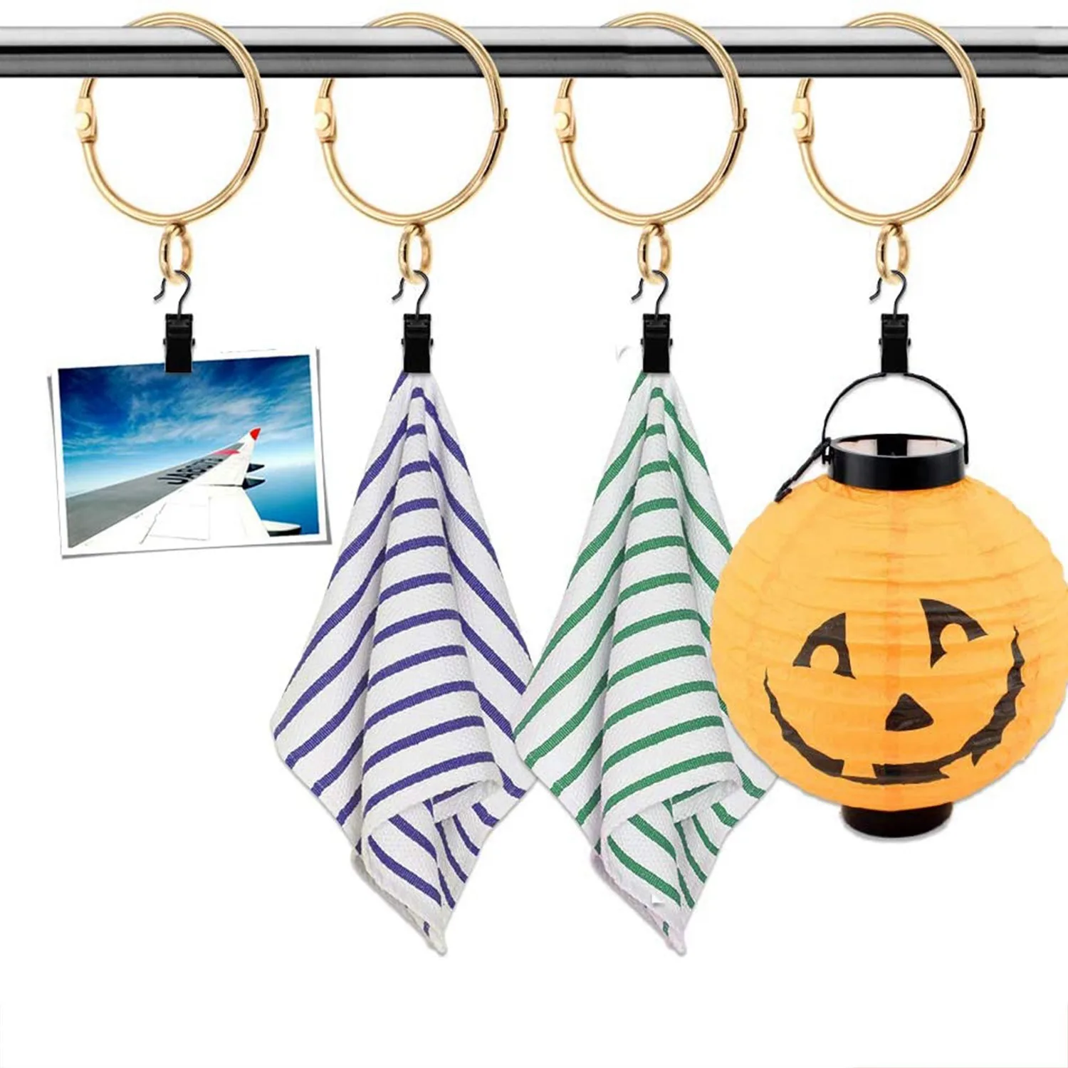 20 шт. открытые золотые кольца для занавесок металлические нержавеющие петли