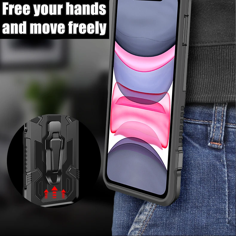 Армейский противоударный чехол для телефона IPhone 13 12 11 Pro XS Max чехлы с зажимом ремня
