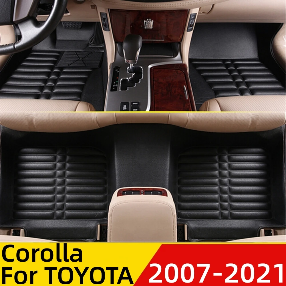 

WZJ 3D All Weather Car Floor Mats For Toyota Corolla 2007-2021 Custom Fit Front & Rear Floor Liner Mat Cover Auto Parts Carpet