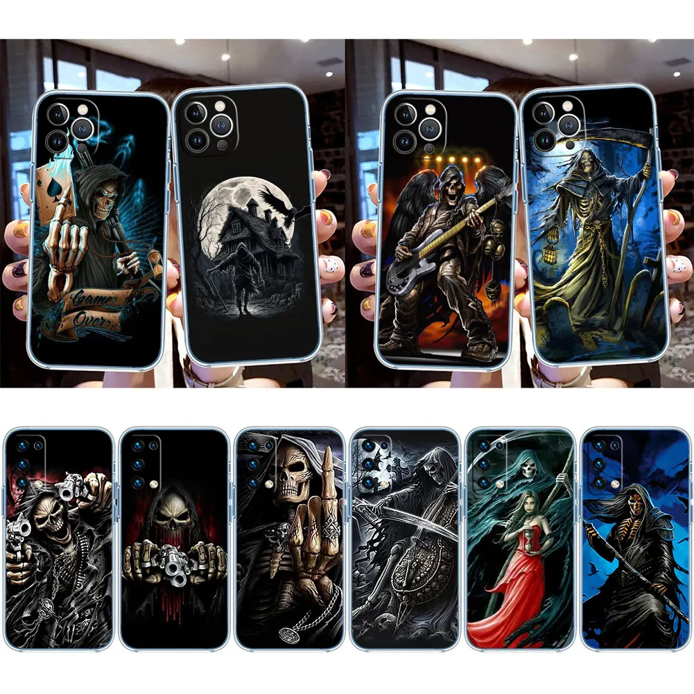 DT42 Grim Reaper Skull чехол для телефона Moto Edge 20 30 S30 50 Fusion Plus Pro Lite Neo Ultra G24 Power G31 G32 G34 G71 G72 G73