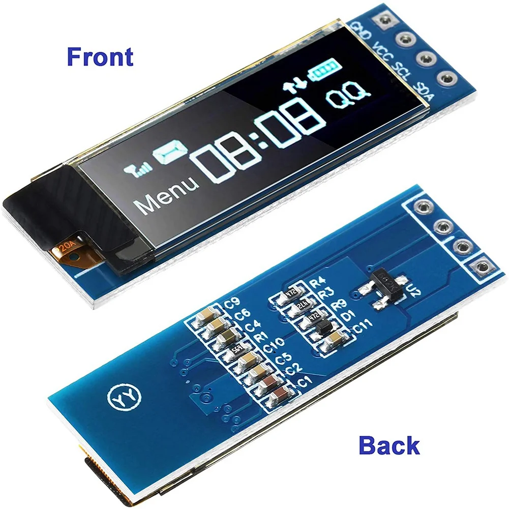 Модуль дисплея I2C 0 91 дюйма 2 шт. модуль SSD1306 OLED синий драйвер OLED-экрана постоянный