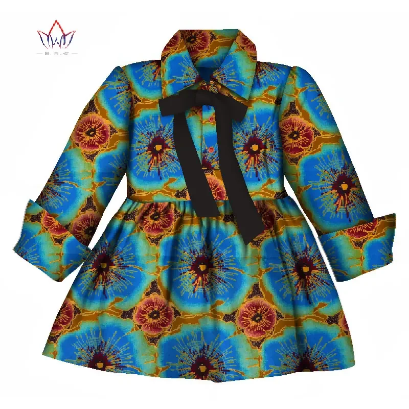 Новая модная африканская детская одежда Dashiki милые платья для девочек базен с