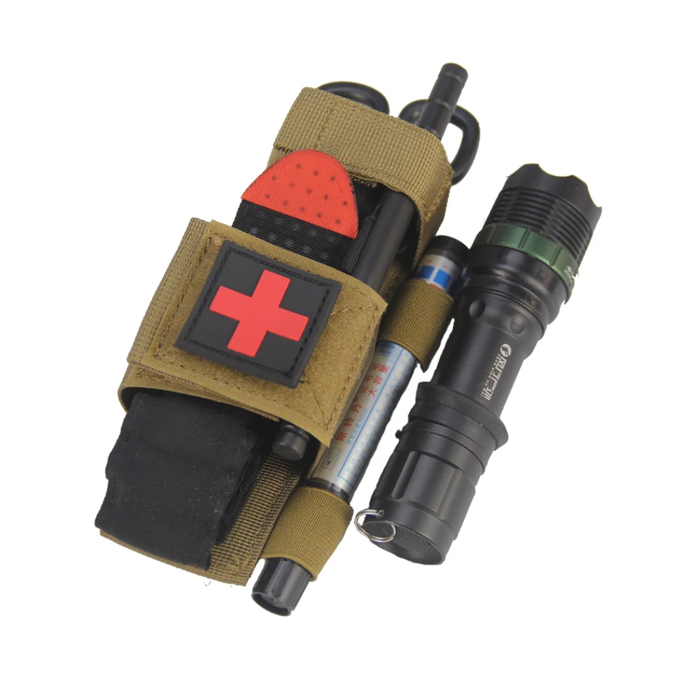 

Tactics Tourniquet Storage Bag Nylon Flashlight Holster Bag Military Medical Scissor Molle Pouch For Outdoor Sports Survival