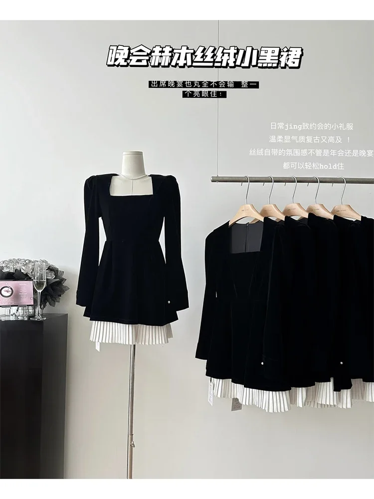 Женское винтажное платье с длинным рукавом