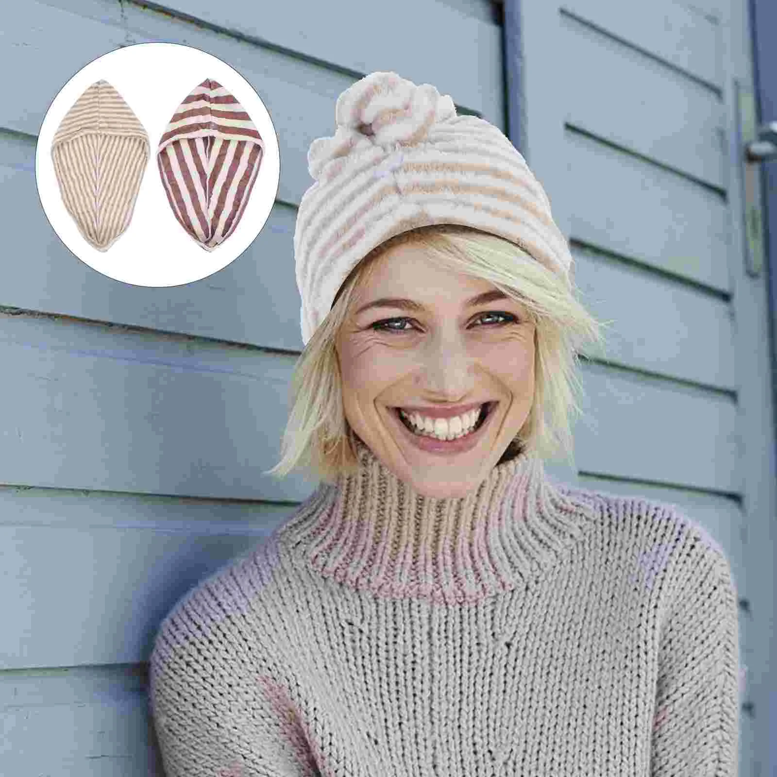 

2Pcs Hair Wrap Towel Water Absorption Caps Hair Dry Hat Wet Hair Wrapping Towel