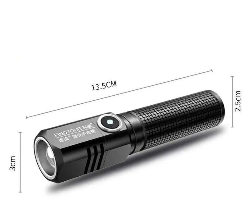 

Мини-фонарик XHP50 S-302 USB, алюминий, 3 режима