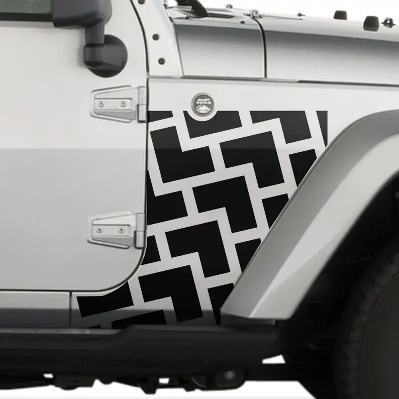 

Front Fender Cowl Wrap Graphic Decal for Jeep Wrangler JK 2007-2017 Tire Tracks