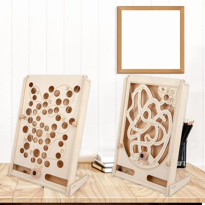 

Wooden Labyrinth Puzzle Educational Toy Children Adult Elderly Hand-eye Coordination Maze Board Game Brain Teaser Balance Toy