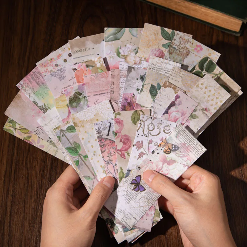 

50 pcs/pack Sticker bag Art retro retro English long strip art style hand tent decorative stickers Scrapbooking 4 options