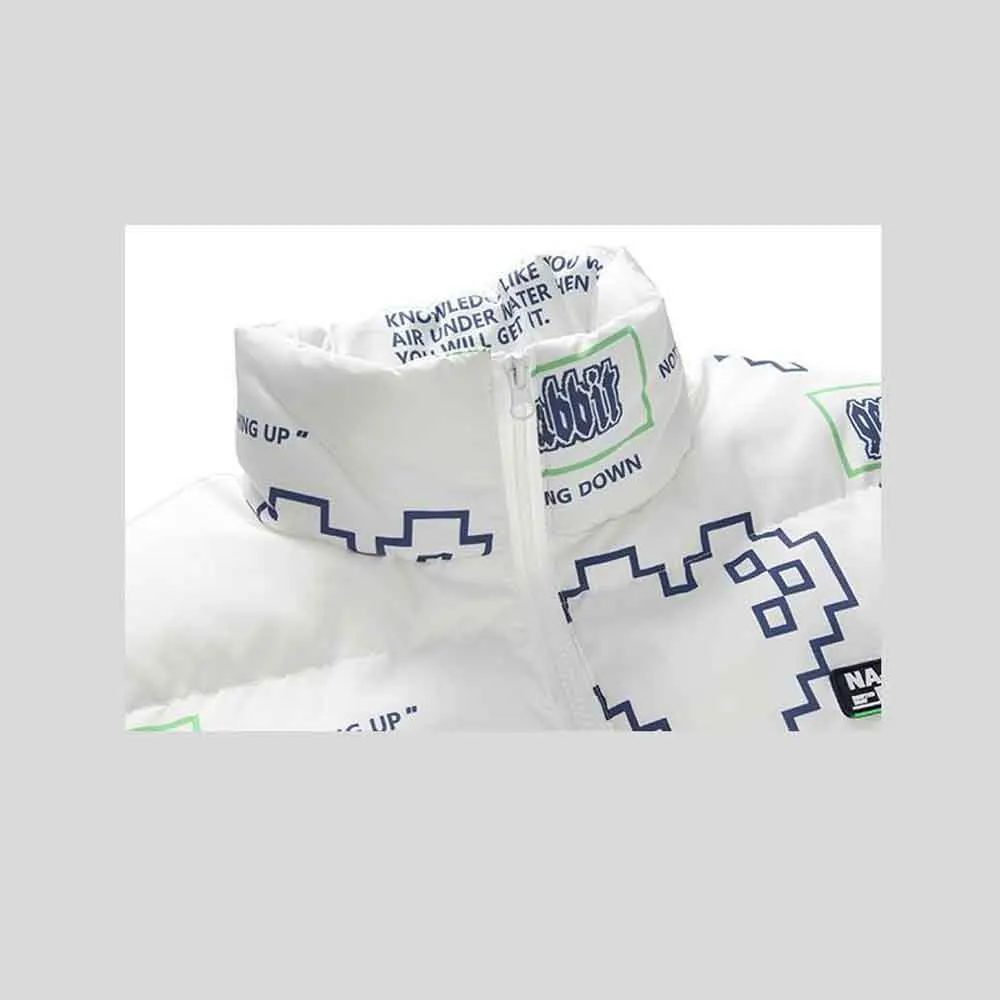 Hip Hop Jacket Parka Print Men Winter Oversize Windbreaker Streetwear Harajuku Padded Jacket Coat Warm Outwear Hipster