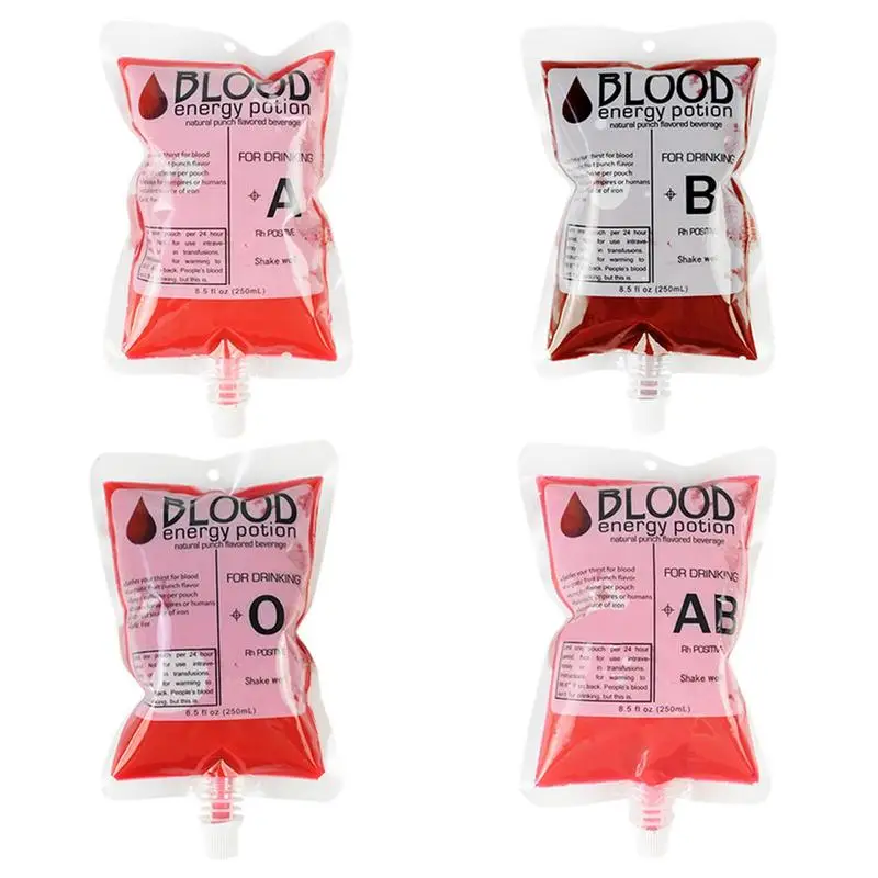 

Blood Bags For Drinks Reusable Blood Energy Drink Pouch Vampire Theme Party Props Horror Halloween Party Energy Drink Container