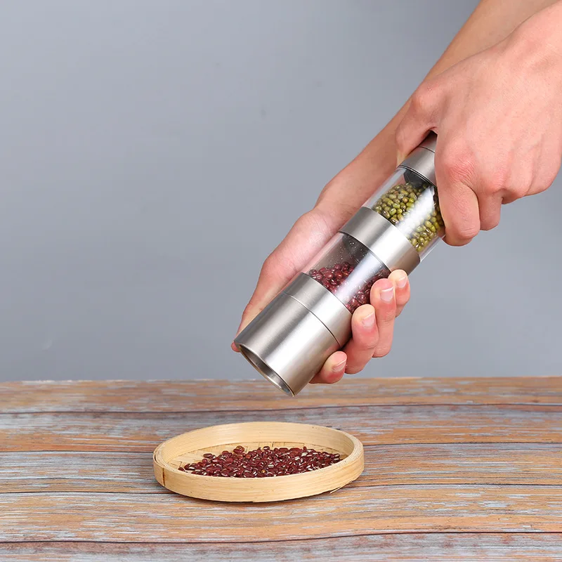 

Household Pepper Grinder Black Grain Seasoning Jar Manual Stainless Steel Grinding Glass Mill Bottle