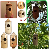 wooden hanging hummingbird house chalet outdoor garden patio decoration mini bird nests hanging parrot nest houses pet bedroom