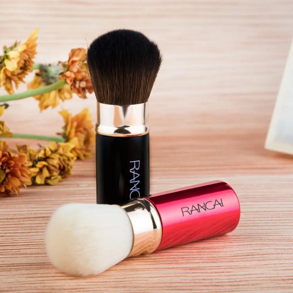 

1pcs Retractable Makeup Brushes Metal Handle Synthetic Hair Powder Foundation Blending Blush Face Kabuki Brush Makeup Tools
