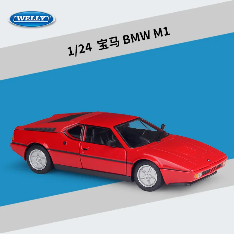 

WELLY 1:24 BMW M1 Car Classic Racing Car Metal Sports Car Diecast Alloy Model Toy Car For Children Gift Collection Decoration B4