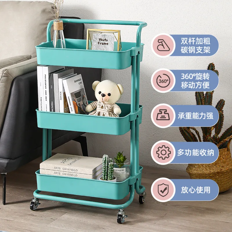 

2023 Year AOLIVIYA Baby Supplies Storage Rack Kitchen with Wheels Movable Floor-to-ceiling Multi-storey Bedroom Trolley Snack Ra