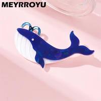 meyrroyu water jet blue whale brooch for women acrylic material animal lovely cartoon birthday %e2%80%8bgift accessories on bag clothes