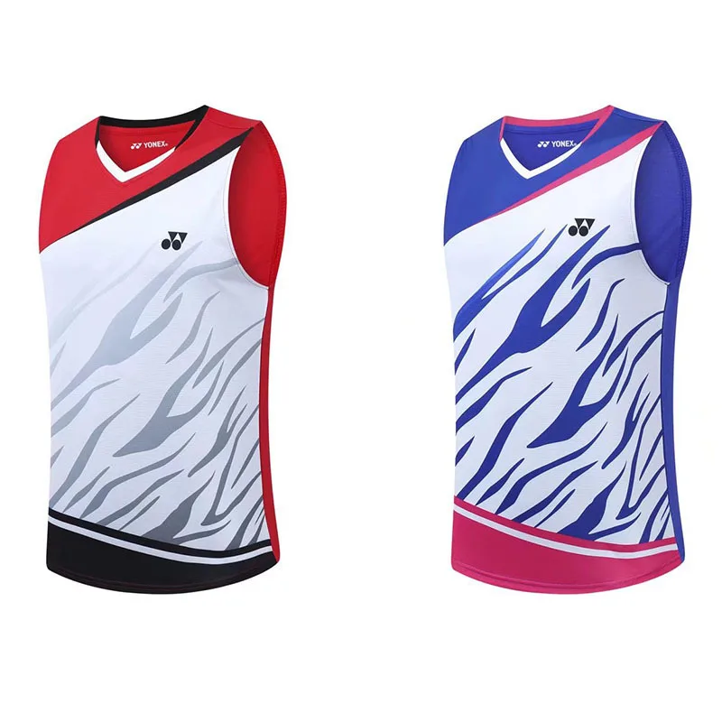 

Костюм для бадминтона YY мужской, дышащая быстросохнущая спортивная одежда без рукавов, короткий рукав, Корейская версия