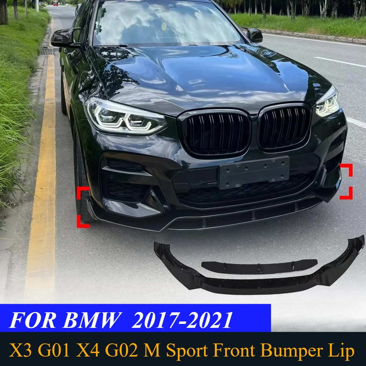 

Для BMW X3 G01 X4 G02 M Sport M40i M40d 2017 2018 2019 2020 2021 передний бампер объемный разделитель губ спойлер диффузор комплект кузова